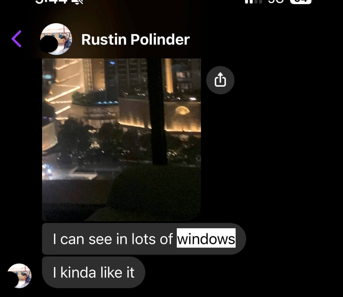 Rusty admitting he likes to look into people's windows
